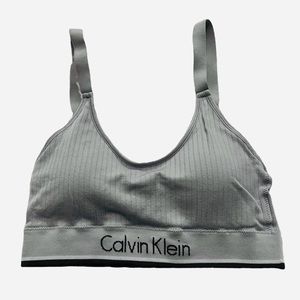 Calvin Klein Bralette - Grey - Ribbed - Seamless - Underwire Free - SZ S Women